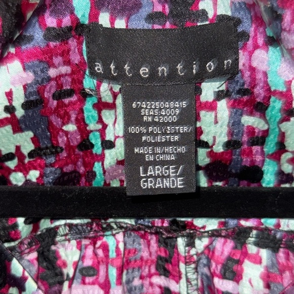 Attention Multi-Colored Textured Shift Dress, Size Large - Picture 3 of 10